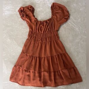 Liberty Love Rust Tiered Junior Dress